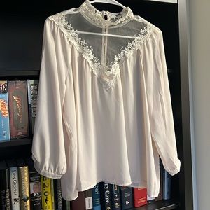 Forever21 Contemporary Off-White Lace Top
